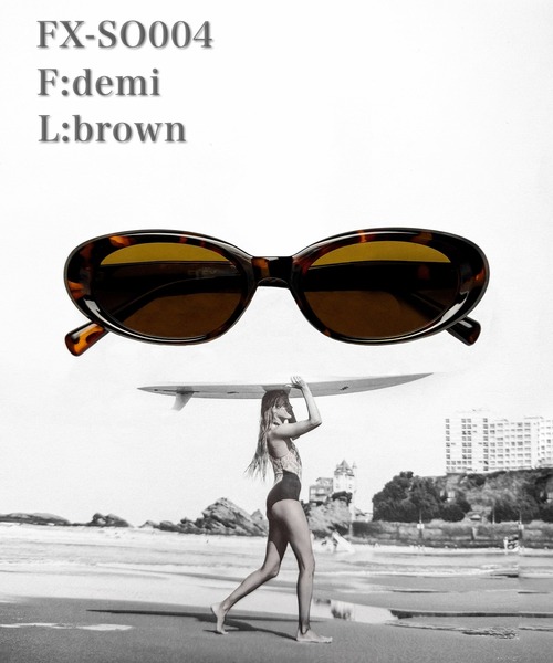 FLEX（フレックス）の「調光・偏光レンズ搭載 slim oval sunglasses / スリムオーバルサングラス（サングラス・レディース・ブラウン系/カーキ/ブラック系2/ブラック系1/ボルドー・FREE）」の3枚目の写真