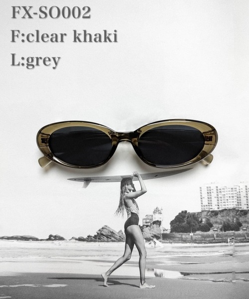 FLEX（フレックス）の「調光・偏光レンズ搭載 slim oval sunglasses / スリムオーバルサングラス（サングラス・レディース・ブラウン系/カーキ/ブラック系2/ブラック系1/ボルドー・FREE）」の4枚目の写真