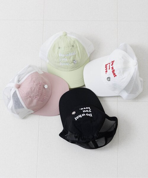 algy（アルジー）の「プレート付きメッシュキャップ（キャップ・キッズ・ライム/ピンク/ブラック/オフホワイト・SMALL/MEDIUM）」の2枚目の写真