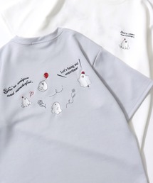 Ghost Embroidery T-shirt/ゴースト 刺繍 オーバーサイズ ポンチ 半袖Tシャツ レディース メンズ