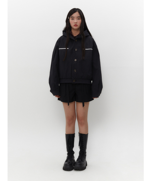 TUOMIO（トゥオミオ）の「VOLUME LACE JACKET [BLACK]（その他アウター・レディース・その他・2/1）」の2枚目の写真