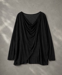 drape neck slit nuance tops /ドレープネックスリットニュアンス長袖トップス