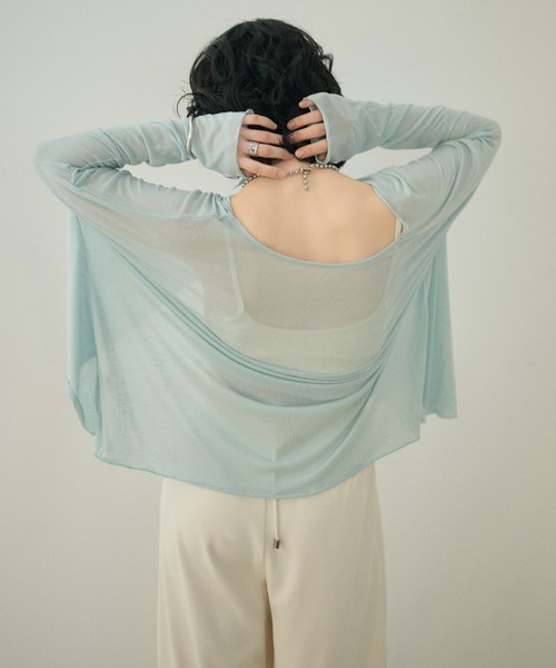 LAULEN(ローレン)の「drape neck slit nuance tops /ドレープネックスリットニュアンス長袖トップス(Tシャツ/カットソー・レディース・ブルー/ベージュ/イエロー/ブラック/アイボリー・FREE)」の9枚目の写真