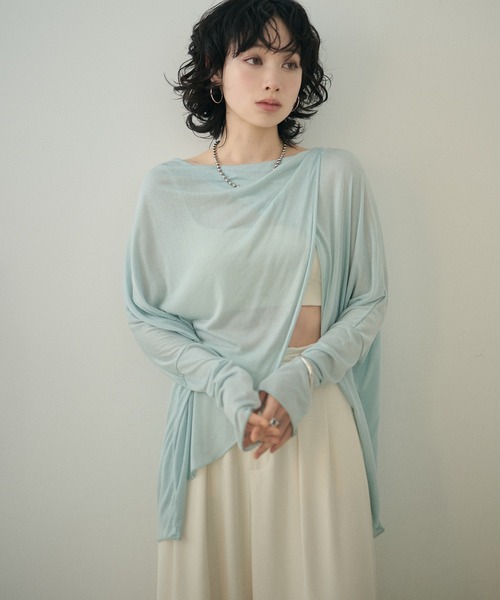 LAULEN(ローレン)の「drape neck slit nuance tops /ドレープネックスリットニュアンス長袖トップス(Tシャツ/カットソー・レディース・ブルー/ベージュ/イエロー/ブラック/アイボリー・FREE)」の12枚目の写真