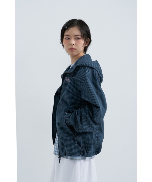 codegraphy（コードグラフィー）の「Checked Hooded Jumper CBFSUJP002（ブルゾン・メンズ・スカイブルー/ダークネイビー・LARGE/MEDIUM）」の5枚目の写真