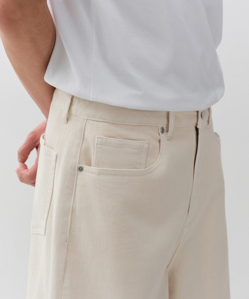 MUSINSA STANDARD（ムシンサスタンダード）の「[クールタンダード] バルーンデニムパンツ [クリーム]（デニムパンツ・メンズ・その他・40/38/42/26/27/28/29/36/34/32/30/31/33）」の5枚目の写真