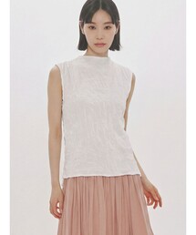 MIDIUMISOLID for Ladies シースルーハイネックノースリーブインナー