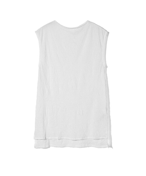 MIDIUMISOLID(ミディウミソリッド)の「MIDIUMISOLID for Ladies シースルーハイネックノースリーブインナー(Tシャツ/カットソー・レディース・ブラック/パープル/オフホワイト・FREE)」の4枚目の写真