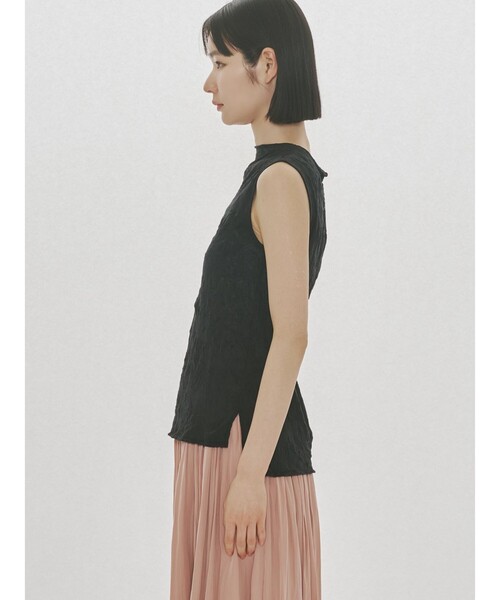 MIDIUMISOLID(ミディウミソリッド)の「MIDIUMISOLID for Ladies シースルーハイネックノースリーブインナー(Tシャツ/カットソー・レディース・ブラック/パープル/オフホワイト・FREE)」の11枚目の写真