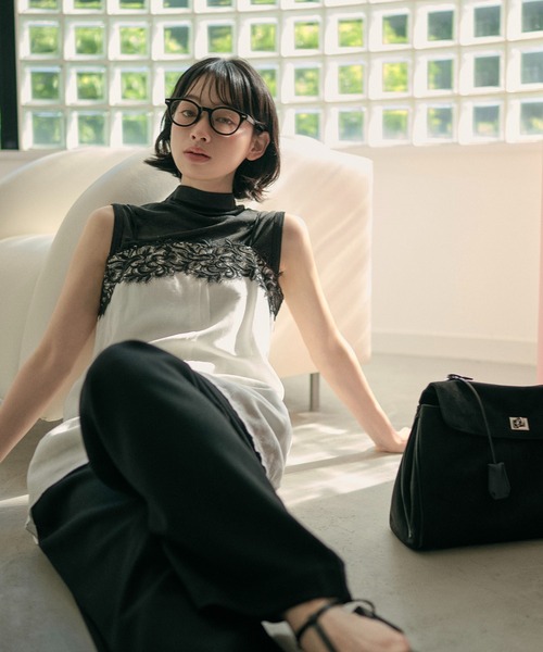 LAULEN(ローレン)の「high neck sleeveless tops /ハイネックノースリーブカットソー(Tシャツ/カットソー・レディース・ブラック/グレイッシュベージュ/ライトブルー/アイボリー・FREE)」の3枚目の写真