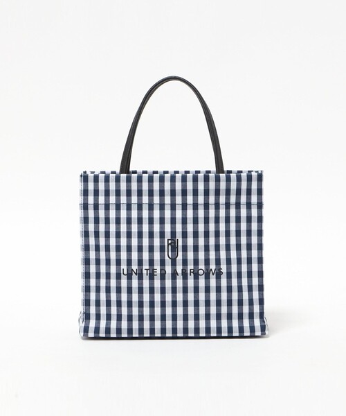 UNITED ARROWS（ユナイテッドアローズ）の「ギンガムチェック ロゴ トートバッグ S（トートバッグ・レディース・ネイビー/ライトグレー・FREE）」の2枚目の写真