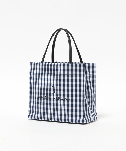 UNITED ARROWS（ユナイテッドアローズ）の「ギンガムチェック ロゴ トートバッグ S（トートバッグ・レディース・ネイビー/ライトグレー・FREE）」の5枚目の写真