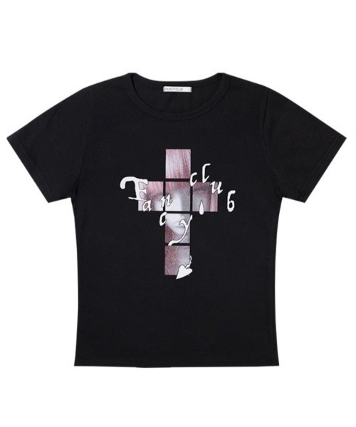FANCY CLUB(ファンシークラブ)の「【FANCY CLUB】CROSS KIRA TEE / 【ファンシークラブ】クロスキラ半袖Tシャツ<着用動画あり>(Tシャツ/カットソー・レディース・ブラック/ホワイト/ピンク・ONE SIZE)」の20枚目の写真