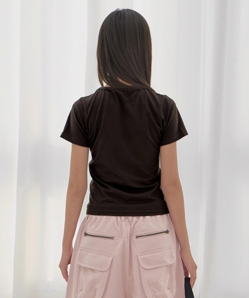 FANCY CLUB(ファンシークラブ)の「【FANCY CLUB】CROSS KIRA TEE / 【ファンシークラブ】クロスキラ半袖Tシャツ<着用動画あり>(Tシャツ/カットソー・レディース・ブラック/ホワイト/ピンク・ONE SIZE)」の19枚目の写真