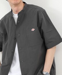 DANTON(�_���g��)�́yDANTON/�_���g���zBAND COLLAR SHIRT SS 26SS�iDT-JD3788 SCL�j(�V���c/�u���E�X)