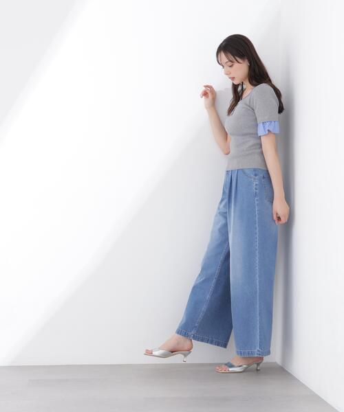 PROPORTION BODY DRESSING（プロポーションボディドレッシング）の「異素材ハーフスリーブニット / 1216170413（ニット/セーター・レディース・ホワイト系その他/グレー系その他/ネイビー・FREE）」の7枚目の写真