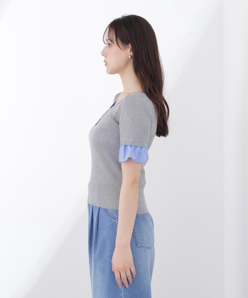 PROPORTION BODY DRESSING（プロポーションボディドレッシング）の「異素材ハーフスリーブニット / 1216170413（ニット/セーター・レディース・ホワイト系その他/グレー系その他/ネイビー・FREE）」の10枚目の写真