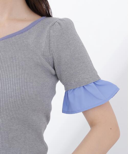 PROPORTION BODY DRESSING（プロポーションボディドレッシング）の「異素材ハーフスリーブニット / 1216170413（ニット/セーター・レディース・ホワイト系その他/グレー系その他/ネイビー・FREE）」の13枚目の写真