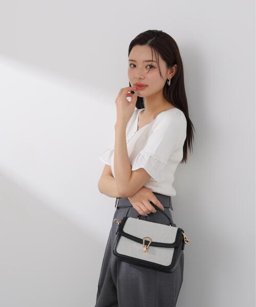 PROPORTION BODY DRESSING（プロポーションボディドレッシング）の「異素材ハーフスリーブニット / 1216170413（ニット/セーター・レディース・ホワイト系その他/グレー系その他/ネイビー・FREE）」の16枚目の写真