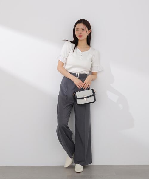 PROPORTION BODY DRESSING（プロポーションボディドレッシング）の「異素材ハーフスリーブニット / 1216170413（ニット/セーター・レディース・ホワイト系その他/グレー系その他/ネイビー・FREE）」の17枚目の写真