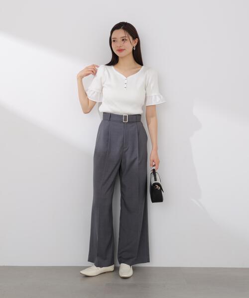 PROPORTION BODY DRESSING（プロポーションボディドレッシング）の「異素材ハーフスリーブニット / 1216170413（ニット/セーター・レディース・ホワイト系その他/グレー系その他/ネイビー・FREE）」の18枚目の写真