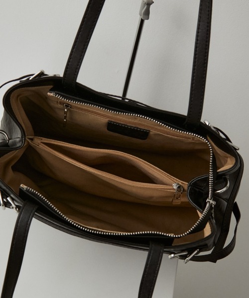 arholiday.standard（エーアールホリデースタンダード）の「2way real  leather belt tote bag / リアルレザーベルトトートバッグ（トートバッグ・レディース・ブラウン/ブラック・FREE）」の5枚目の写真