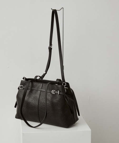 arholiday.standard（エーアールホリデースタンダード）の「2way real  leather belt tote bag / リアルレザーベルトトートバッグ（トートバッグ・レディース・ブラウン/ブラック・FREE）」の3枚目の写真