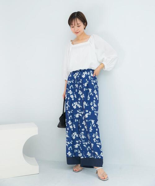 URBAN RESEARCH ROSSO WOMEN(アーバンリサーチ ロッソ)の「フラワーモチーフプリントパンツ(その他パンツ・レディース・グリーン/ブルー・36/38)」の14枚目の写真