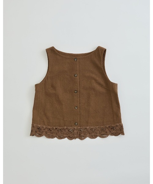 THE SHINZONE（ザ　シンゾーン）の「BATTENBERG LACE GILET 26MMSBL03（タンクトップ・レディース・ブラック/ブラウン・36）」の2枚目の写真