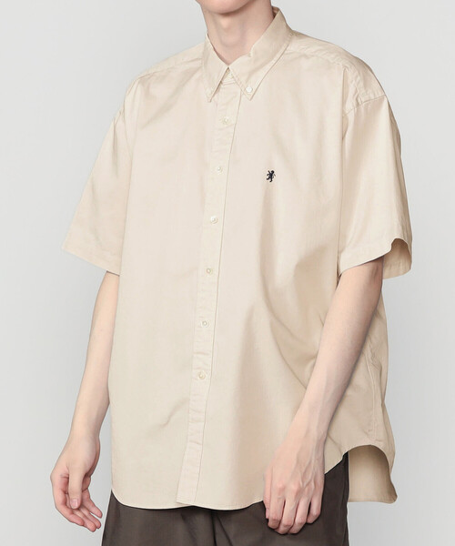 GYMPHLEX(ジムフレックス)の「Gymphlex | コットンツイル ボタンダウン半袖シャツ MEN(シャツ/ブラウス・メンズ・ベージュ系その他/チャコール・S/L/M)」の1枚目の写真