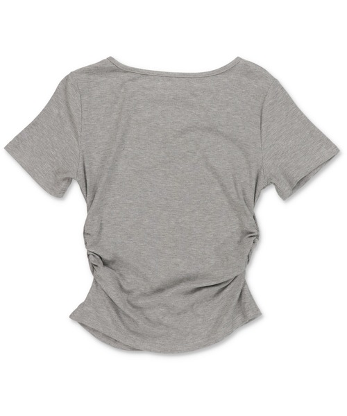 SPINNS(スピンズ)の「フロント開き半袖カットソー/プリントロゴ(Tシャツ/カットソー・レディース・グレー/ブラック/アイボリー・ONESIZE)」の14枚目の写真