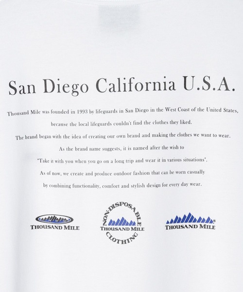 THOUSAND MILE(サウザンドマイル)の「【THOUSAND MILE(サウザンドマイル)】ロゴバックプリントTシャツ(Tシャツ/カットソー・メンズ・ブラック/ホワイト/グレー・LARGE/MEDIUM)」の11枚目の写真