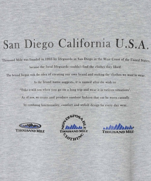 THOUSAND MILE(サウザンドマイル)の「【THOUSAND MILE(サウザンドマイル)】ロゴバックプリントTシャツ(Tシャツ/カットソー・メンズ・ブラック/ホワイト/グレー・LARGE/MEDIUM)」の18枚目の写真