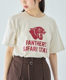 カレッジロゴプリントTシャツ|大人カジュアル/大人こなれロゴ/ゆったりシルエット/半袖Tシャツ/綿100%