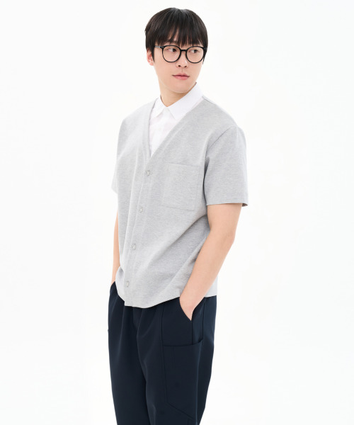 CUSTOMUS(カスタムアース)の「男性分頭シャツレイヤード半袖Tシャツカーディガン型CXS26MKKT301 GRY(Tシャツ/カットソー・メンズ・グレー・X-LARGE/LARGE/MEDIUM)」の1枚目の写真