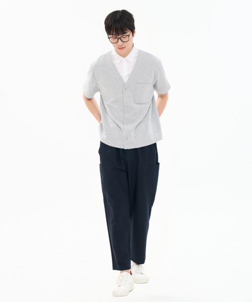 CUSTOMUS(カスタムアース)の「男性分頭シャツレイヤード半袖Tシャツカーディガン型CXS26MKKT301 GRY(Tシャツ/カットソー・メンズ・グレー・X-LARGE/LARGE/MEDIUM)」の2枚目の写真