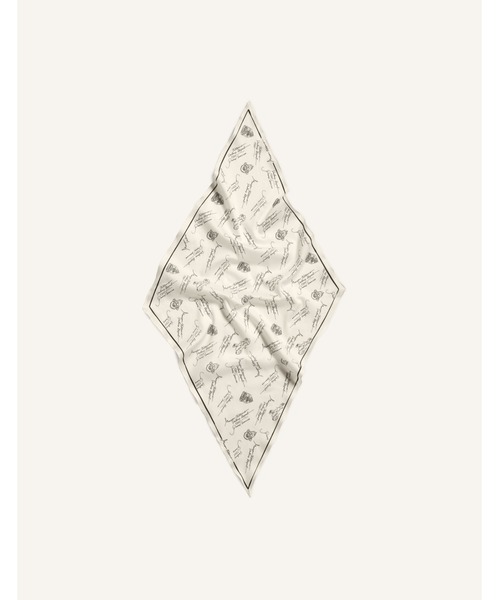 Maison Kitsune（メゾンキツネ）の「POETIC PARIS SCARF（バンダナ/スカーフ・メンズ・ホワイト×ブラック・U）」の2枚目の写真