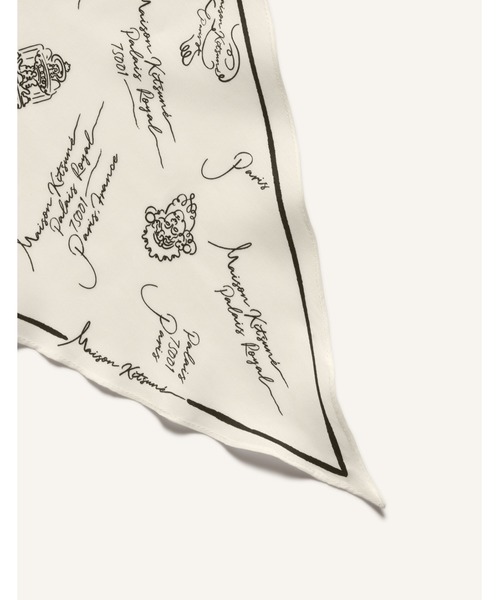 Maison Kitsune（メゾンキツネ）の「POETIC PARIS SCARF（バンダナ/スカーフ・メンズ・ホワイト×ブラック・U）」の5枚目の写真
