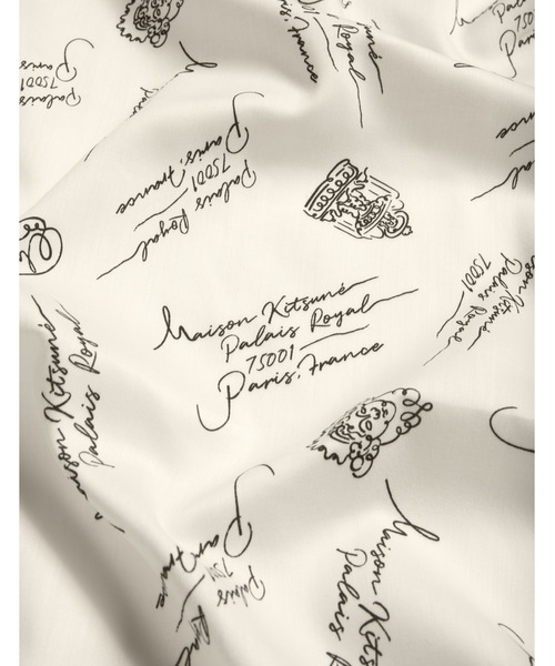 Maison Kitsune（メゾンキツネ）の「POETIC PARIS SCARF（バンダナ/スカーフ・メンズ・ホワイト×ブラック・U）」の6枚目の写真