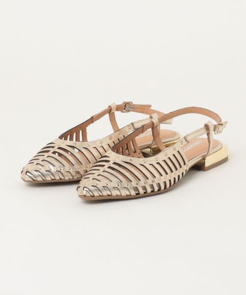 Scrap Book（スクラップブック）の「【GIOSEPPO】JERICHO SHOELLOW BALLET FLATS（サンダル・レディース・ブラック/ベージュ系その他/ゴールド・38/37）」の9枚目の写真