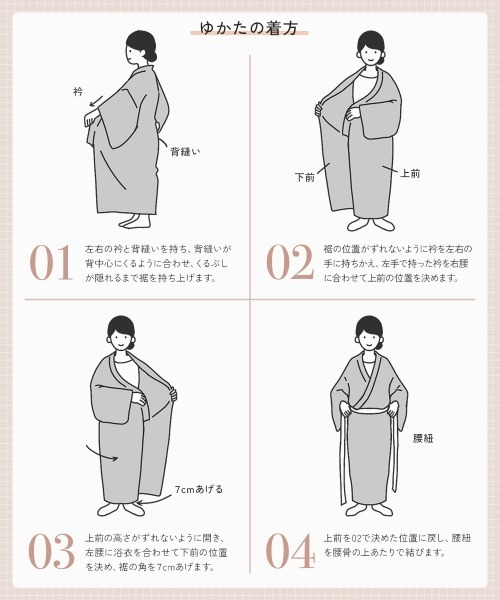 slattgir（スラットジール）の「高身長　花柄ゆかたセット（ゆかた＋へこ帯）（トールサイズ）（浴衣・レディース・ホワイト系・M～Ｌ）」の18枚目の写真