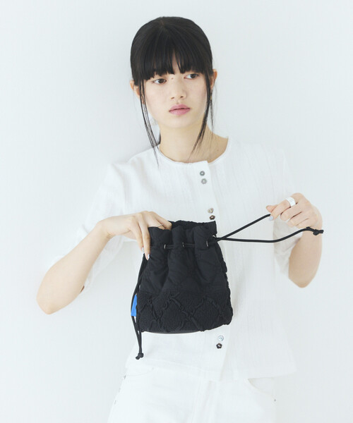 Firsthand(ファーストハンド)の「Firsthand/ファーストハンド フラワーキルト パッチワーク 巾着バッグ(ハンドバッグ・レディース・ホワイト/ブラック/ネイビー/ブラウン・ONE SIZE)」の20枚目の写真