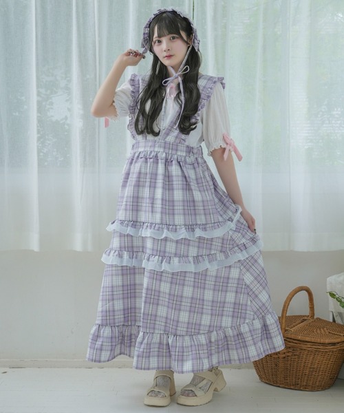 セール】【クティールとレトロ】2wayチェックティアードフリル