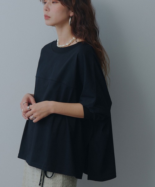 bohmal(ボマール)の「【接触冷感】【イージーケア】マルチウェイルーズTシャツ(Tシャツ/カットソー・レディース・ホワイト/ブルー/ブラック/ライム・FREE)」の3枚目の写真