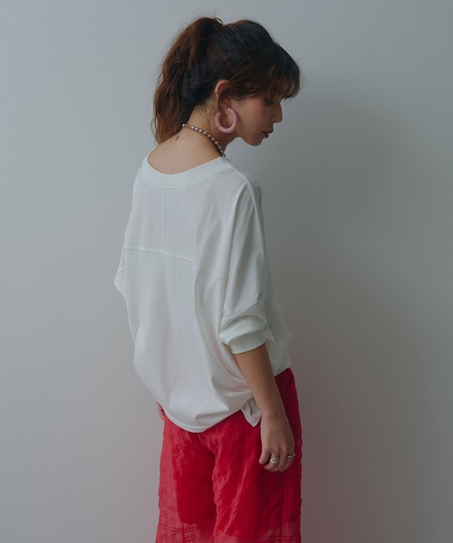 bohmal(ボマール)の「【接触冷感】【イージーケア】マルチウェイルーズTシャツ(Tシャツ/カットソー・レディース・ホワイト/ブルー/ブラック/ライム・FREE)」の7枚目の写真