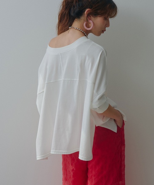 bohmal(ボマール)の「【接触冷感】【イージーケア】マルチウェイルーズTシャツ(Tシャツ/カットソー・レディース・ホワイト/ブルー/ブラック/ライム・FREE)」の9枚目の写真