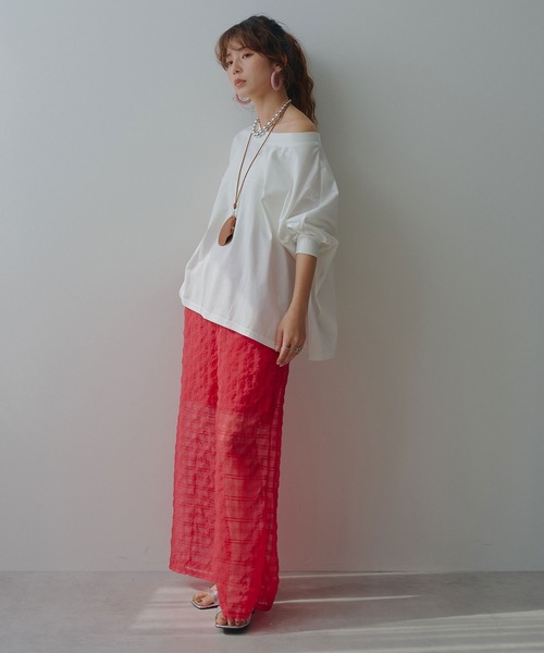 bohmal(ボマール)の「【接触冷感】【イージーケア】マルチウェイルーズTシャツ(Tシャツ/カットソー・レディース・ホワイト/ブルー/ブラック/ライム・FREE)」の10枚目の写真