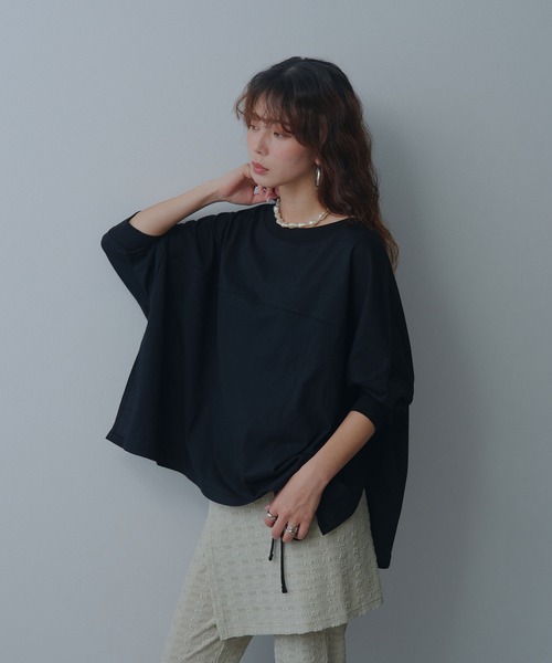 bohmal(ボマール)の「【接触冷感】【イージーケア】マルチウェイルーズTシャツ(Tシャツ/カットソー・レディース・ホワイト/ブルー/ブラック/ライム・FREE)」の12枚目の写真