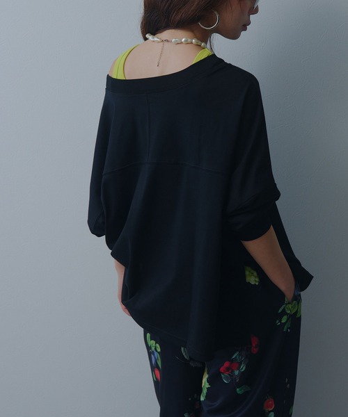 bohmal(ボマール)の「【接触冷感】【イージーケア】マルチウェイルーズTシャツ(Tシャツ/カットソー・レディース・ホワイト/ブルー/ブラック/ライム・FREE)」の16枚目の写真