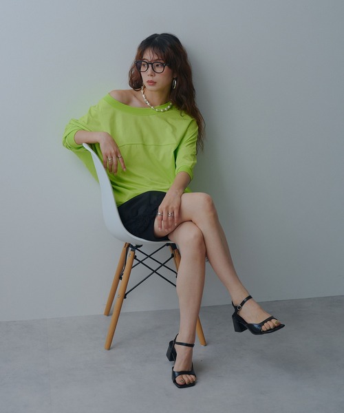 bohmal(ボマール)の「【接触冷感】【イージーケア】マルチウェイルーズTシャツ(Tシャツ/カットソー・レディース・ホワイト/ブルー/ブラック/ライム・FREE)」の18枚目の写真